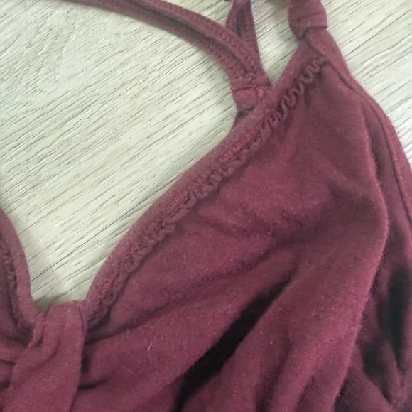 Vintage genuine  y2k Hollister burgundy/maroon babydoll tank size small - Picture 4 of 5